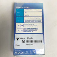 Eissix W16, kabelloses tragbares Ladegerät, Powerbank, 12.000 mAh, Schwarz