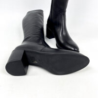 Metisse womens boots in black leather, size 36, EL646