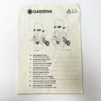 Gardena 2674, metal hose reel 100, robust, coated hose drum, angled connection, drip stop, hand crank