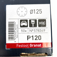 Festool Granat, sanding disc, 50 pcs. P120, diameter 125 mm, 5-inch sander, 578349