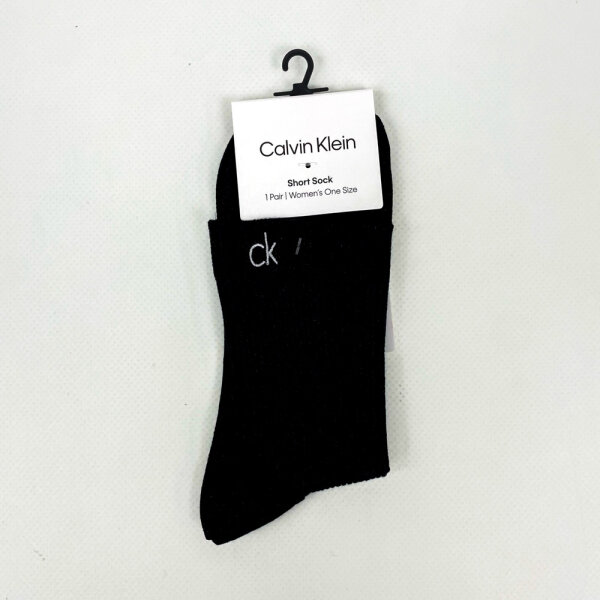 Calvin Klein Womens Short Socks, One Size, Black, 1 Pair, Lyocell, 701235382
