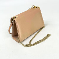 Francesco Italy BG016 Damen-Pochette, Rosa, Strassgriff & Goldkette, Pelle,  18 x 12 x 7 cm, BG016 SC/TVR