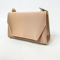 Francesco Italy BG016 Damen-Pochette, Rosa, Strassgriff & Goldkette, Pelle,  18 x 12 x 7 cm, BG016 SC/TVR