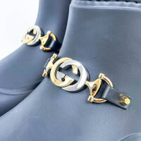 Gucci GG Horsebit Damen Stiefeletten, EU 36, Schwarz, Gummi.627890