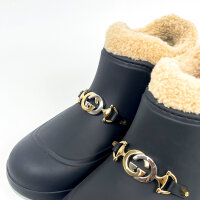 Gucci GG Horsebit Damen Stiefeletten, EU 36, Schwarz, Gummi.627890
