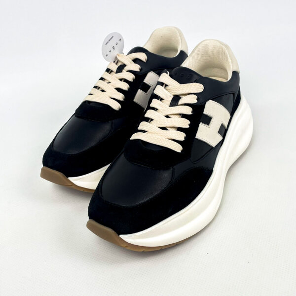 Hogan H696 Lace-Up H Sneaker, Women, EU 39, Black, Leather