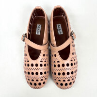 Alaïa Vienne Damen Mary-Jane-Ballerinas, EU 38, Rosa Wildleder