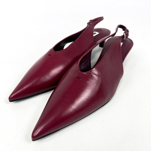 Jil Sander Women, J15WP0128, Slingback Pumps Pointy, EU 36, Chili Red, Leather