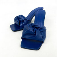 BY FAR 22CRLAPBGG380 Lana Damen-Mules Deep Blau genarbtes...
