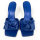 BY FAR 22CRLAPBGG380 Lana Damen-Mules Deep Blau genarbtes Glanzleder EU 38