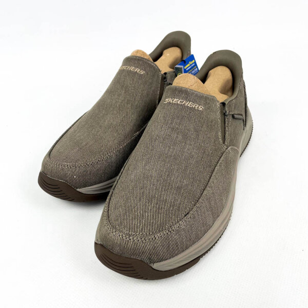 Skechers 205469 Meroe Herren-Mokassins, Hands Free Slip-ins, EU 44, Braun, Canvas