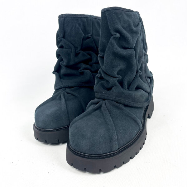 BAD SON Pinch Boots Boots EU 42,5 Damen Pacific Schwarz Wildleder Gummisohle