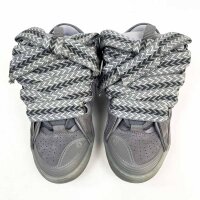 Lanvin Curb Mens Sneaker, EU 42, Grey, Leather, FW-SKDK00-NASH-A20