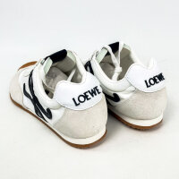 Loewe Ballet Runner 2.0 Mens Sneakers, EU 44, White/Black, Nylon & Suede, LLBR282X01