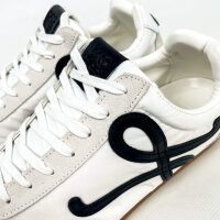 Loewe Ballet Runner 2.0 Mens Sneakers, EU 44, White/Black, Nylon & Suede, LLBR282X01