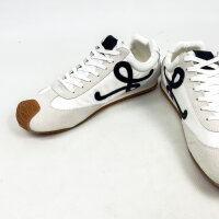 Loewe Ballet Runner 2.0 Mens Sneakers, EU 44, White/Black, Nylon & Suede, LLBR282X01