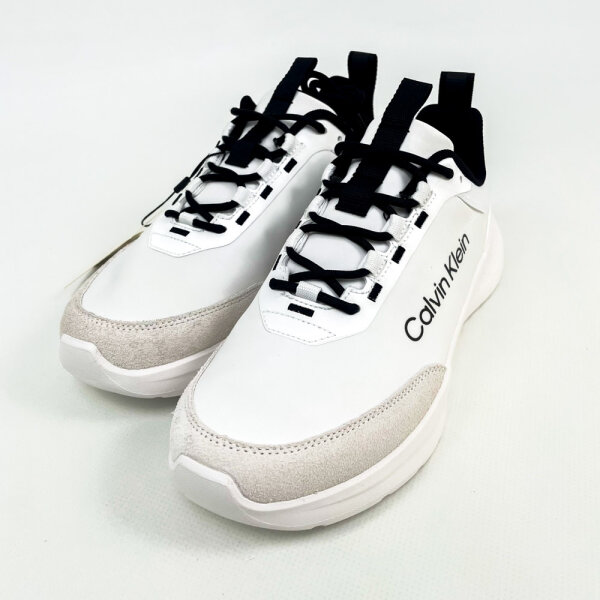 Calvin Klein Light Eva Runn Ess Mens Sneakers, EU 40, White/Black