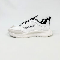 Calvin Klein Light Eva Runn Ess Mens Sneakers, EU 43, White/Black, HM0HM02342