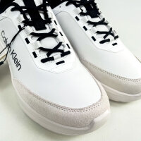 Calvin Klein Light Eva Runn Ess Mens Sneakers, EU 43, White/Black, HM0HM02342