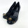 Versace Opera Bow womens pumps, EU 37, 85 mm, black/gold, patent leather