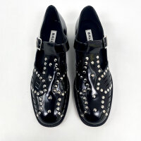 Bally Spiegel W Damen-Slipper, EU 41, Schwarz, Leder, Nieten, WF3009 VT021