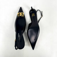 Dolce & Gabbana Lollo Womens Slingback Pumps, EU 42, Black, Calfskin Leather, CG0894A103780999