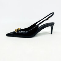 Dolce & Gabbana Lollo Womens Slingback Pumps, EU 42, Black, Calfskin Leather, CG0894A103780999