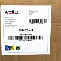 Woltu BH432rs-1 Schminktischstuhl mit Rückenlehne Samtrosa 50D x 55W x 78.5H cms