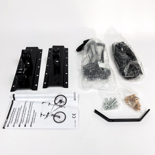FISCHER Fahrradlift Plus, Decken Fahrradhalter Fahrrad Hebevorrichtung, bis 30 kg, Schwarz, 50386