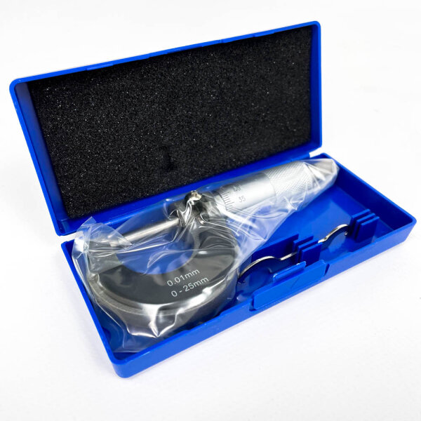 QWORK WD45232 Mikrometer hochpräzise Messung 0–25 mm 0,01 mm Auflösung