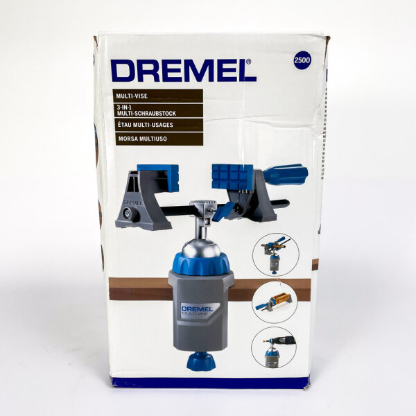DREMEL Multi-Vise 2500, 3-in-1 Multifunctional Vise, Swivel, Table Clamp, 190 mm Clamping Range, 35 mm Jaw Width, 26152500JA