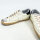 Golden Goose Super-Star Womens Sneakers, EU 39, White, Silver/Black Glitter Heel, Leather