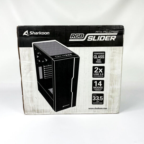 Sharkoon 21368020, ATX PC Case, RGB Slider, Black