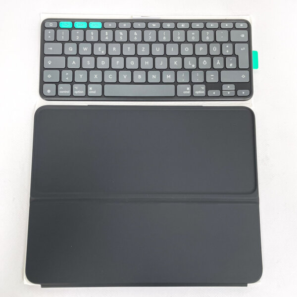 Logitech M4/M5, M2/M3/M4 Flip Folio Tastaturhülle – iPad Pro 13" & iPad Air 13", abnehmbare Bluetooth-Tastatur, Multi-Device, DEU QWERTZ, Graphit