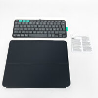 Logitech M4/M5, M2/M3/M4 Flip Folio Tastaturhülle – iPad Pro 13" & iPad Air 13", abnehmbare Bluetooth-Tastatur, Multi-Device, DEU QWERTZ, Graphit