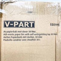 V-Parts VB 150195, Ashtray/Wastebasket with Extinguisher, 30 Liters, Black