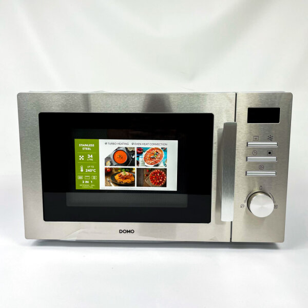 Domo Microwave Combination DO2334CG, Convection, 1100 W Grill, 1000 W, Silver, Turntable, 34 L Cooking Chamber