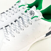 G/FORE G.112 Embossed Skull & Tees Golf-Schuhe, Herren, Weiß/Grün, Leder, GMF000168