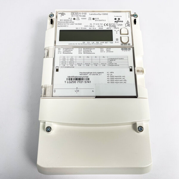 Landis+Gyr E650 current transformer meter for active and reactive energy, ZMD410CT41.2407