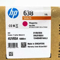 HP 638 Stitch, Tintenpatrone, 10 l, Magenta, 4UV65A, für HP Stitch S1000 126-Zoll-Drucker