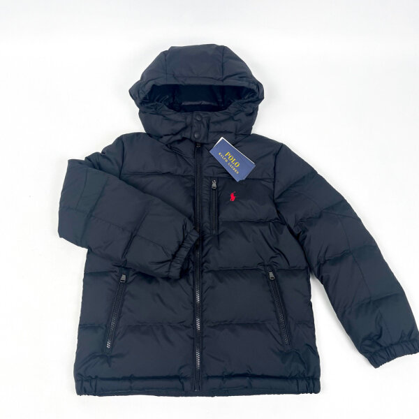 Polo Ralph Lauren Kids Daunenjacke mit Kapuze, Größe M, Schwarz, Polyester, DOWN JKT-OW-BOM