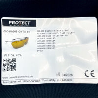 ONTOR laser safety glasses, filter 0368, yellow/white, polymer, 000-K0368-ONTO-54