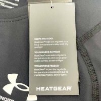 Under Armour Mens HeatGear Armour T-Shirt, Size L, Black/Grey, Polyester