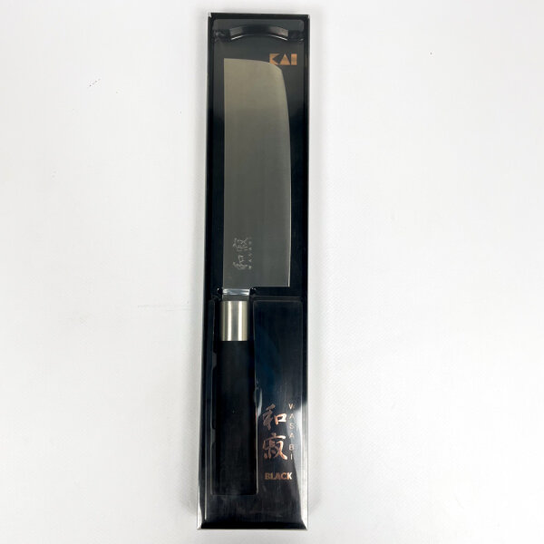KAI 6716N, Nakiri Gemüsemesser, 16,5 cm, Wasabi Schwarz