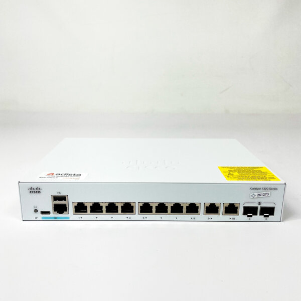 Cisco Catalyst C1300-8T-E-2G Managed Switch, 8-Port GE, 2 x 1-GE-Combo