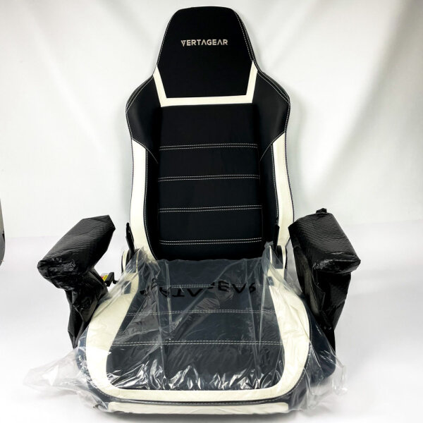 Vertagear PL6800 Gaming Chair Black White VG-PL6800SE_WT, Seat 54.5 × 45 cm, Seat height 47.5–55 cm, Backrest 90 cm, up to 181 kg