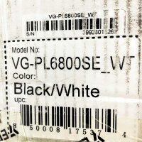 Vertagear PL6800 Gaming Chair Black White VG-PL6800SE_WT, Seat 54.5 × 45 cm, Seat height 47.5–55 cm, Backrest 90 cm, up to 181 kg