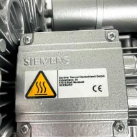 Gardner Denver Elmo Rietschle G BH7 2BH7510 0AV45 8 ZN01 Seitenkanalverdichter Siemens Motor, 1.5 kW/50 Hz; 1.75 kW/60 Hz, 115/230 V