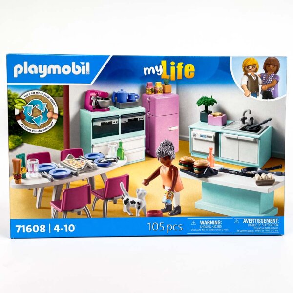 Playmobil 71608 MY LIFE Kitchen with Dining Area Playset 105 Pieces Ages 4+