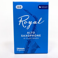 DAddario Organics Royal Alto Saxophone Reeds, 10 count, Reed Strength, RJB1020, 2.0